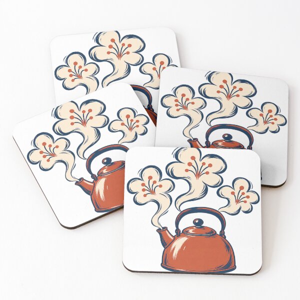 Item preview, Hand Drawn Kettle and Steam Flowers designed and sold by S06PMarketing.