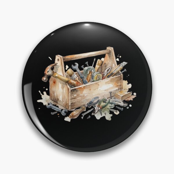 Item preview, Watercolor Wooden Toolbox And Hand Tools Design designed and sold by bvdesignart.