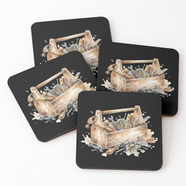 Item preview, Watercolor Wooden Toolbox And Hand Tools Design designed and sold by bvdesignart.