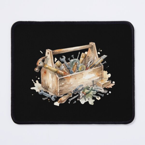 Item preview, Watercolor Wooden Toolbox And Hand Tools Design designed and sold by bvdesignart.