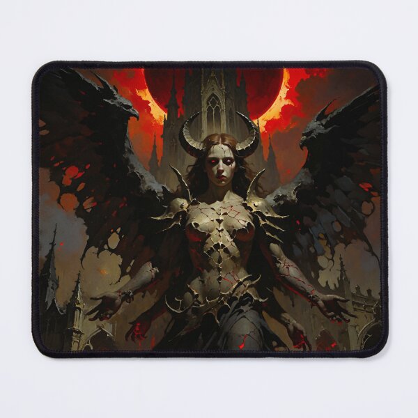 Item preview, Cathedral of the Fallen Angel - Dark Gothic Eclipse Art designed and sold by AetheraVI.