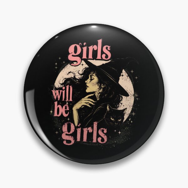 Item preview, Girls Will Be Girls Witch Black Cat Halloween designed and sold by BuncoHearas.