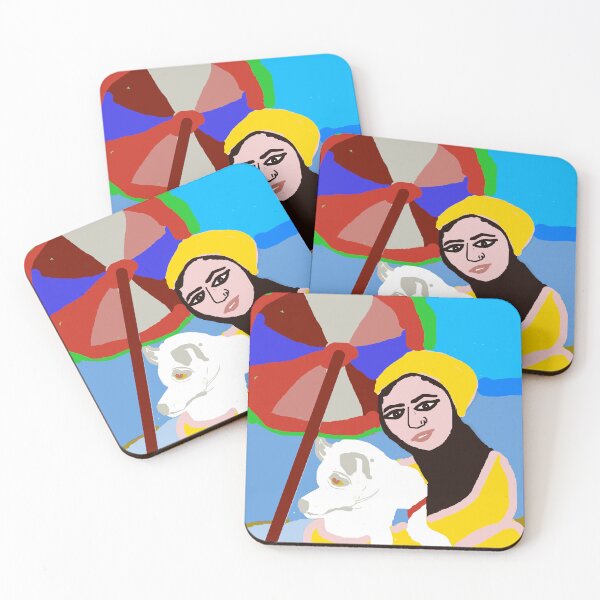 Item preview, Girl and Her Beloved Dog – Colorful Friendship designed and sold by sadeek1021953Ss.