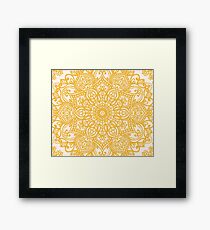Yellow Mandala Pattern Framed Print