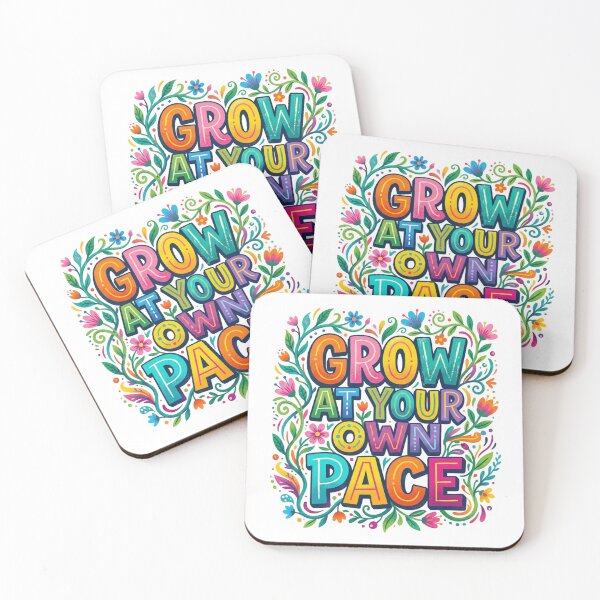 Item preview, Grow At Your Own Pace - Colorful Retro Floral Typography designed and sold by Sanan Israyilli.