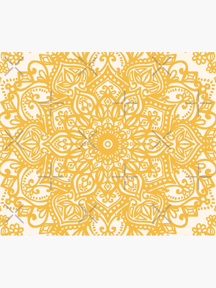 "Yellow Mandala Pattern" Tapestry by aterkaderk Redbubble