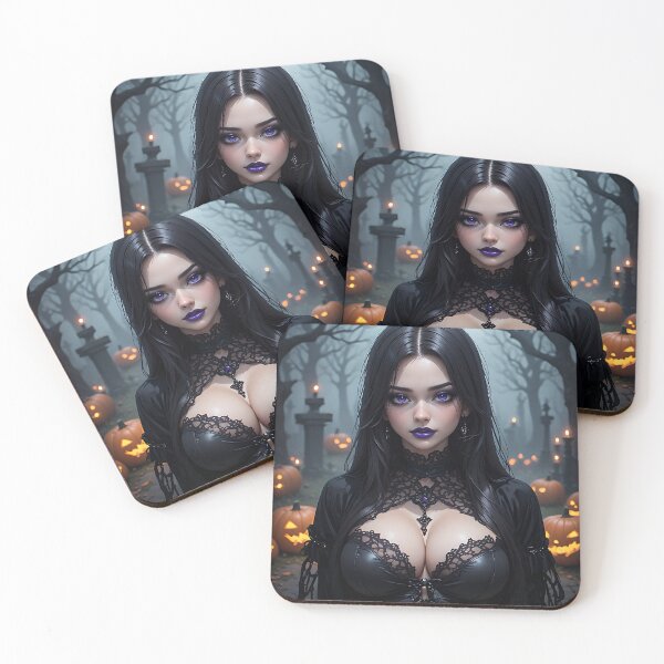Item preview, Hot Halloween Anime Babe Goth Mommy Waifu Woman designed and sold by Your New Fixation.