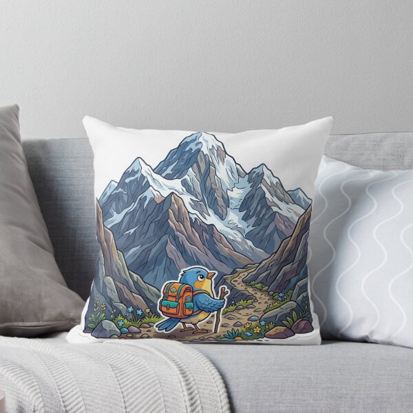 Item preview, Little Hiker Big Adventure - Cute Bird Mountain Climbing Art designed and sold by Sanan Israyilli.