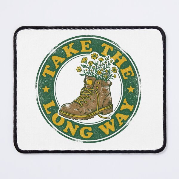 Item preview, Take The Long Way - Vintage Hiking Boot and Wildflowers Art designed and sold by Sanan Israyilli.