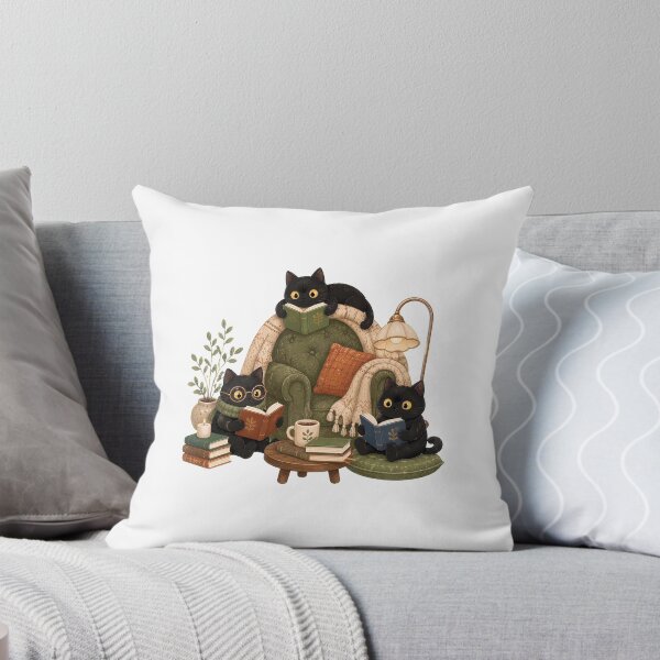 Item preview, Cozy Black Cat Book Club Reading Books Cute Book Lover Library Cat designed and sold by BuncoHearas.