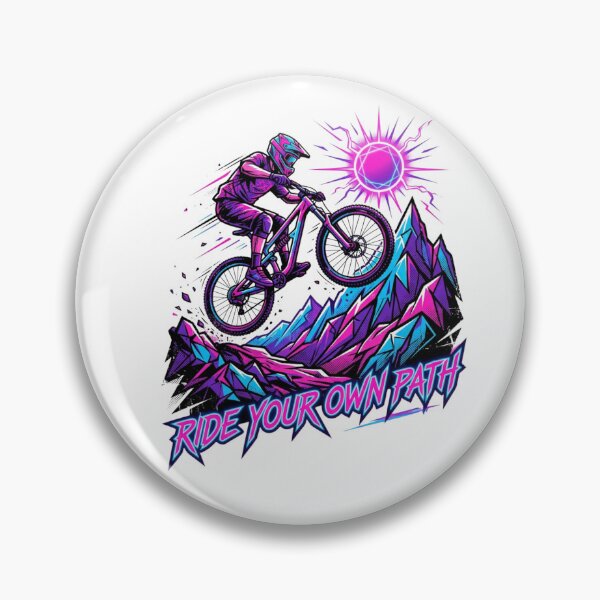 Item preview, Ride Your Own Path - Retro 80s Neon Mountain Biking Art designed and sold by Sanan Israyilli.