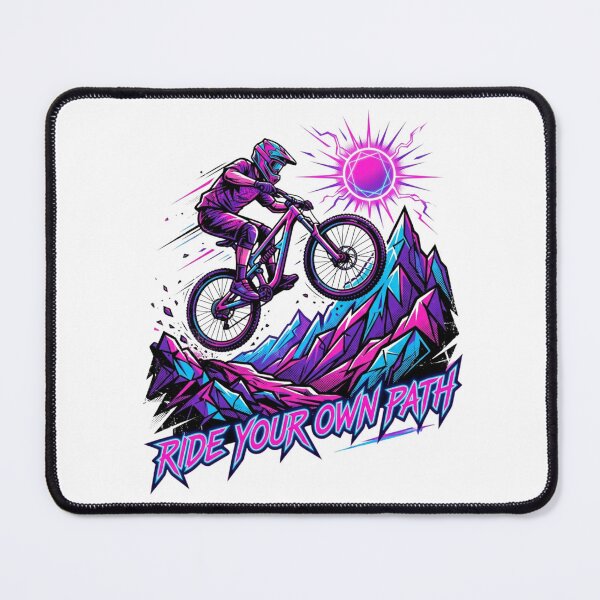 Item preview, Ride Your Own Path - Retro 80s Neon Mountain Biking Art designed and sold by Sanan Israyilli.