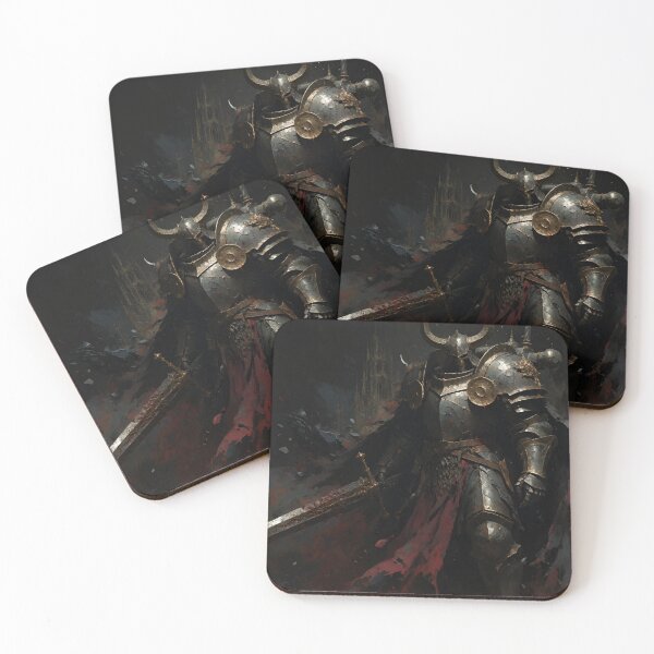 Item preview, The Ashen Warlord - Dark Fantasy Horned Knight Art designed and sold by AetheraVI.