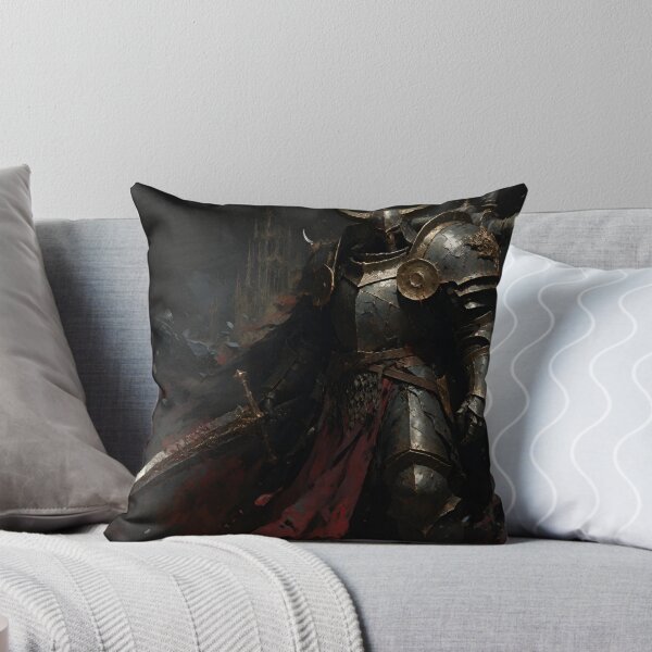 Item preview, The Ashen Warlord - Dark Fantasy Horned Knight Art designed and sold by AetheraVI.