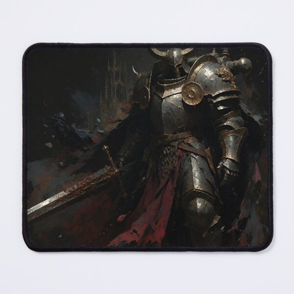 Item preview, The Ashen Warlord - Dark Fantasy Horned Knight Art designed and sold by AetheraVI.