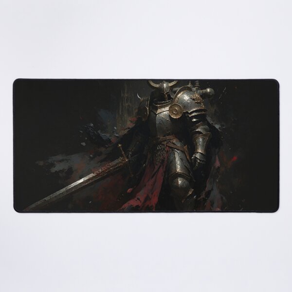 Item preview, The Ashen Warlord - Dark Fantasy Horned Knight Art designed and sold by AetheraVI.