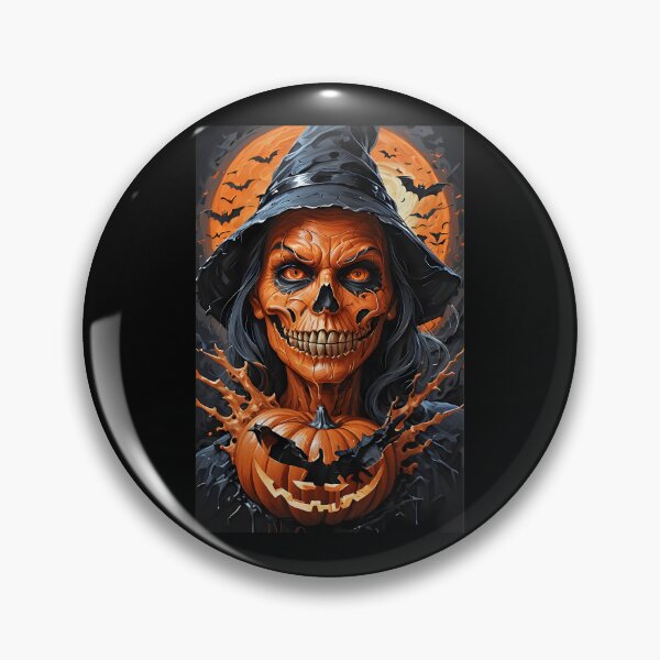 Item preview, Orange Pumpkin Witch Skull Halloween Poster designed and sold by MelissaHays.