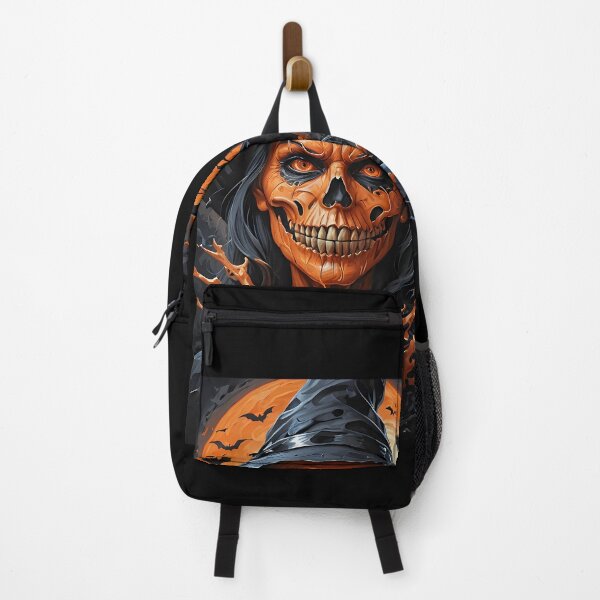 Item preview, Orange Pumpkin Witch Skull Halloween Poster designed and sold by MelissaHays.