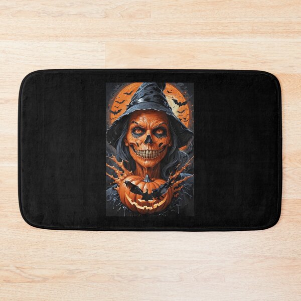 Item preview, Orange Pumpkin Witch Skull Halloween Poster designed and sold by MelissaHays.