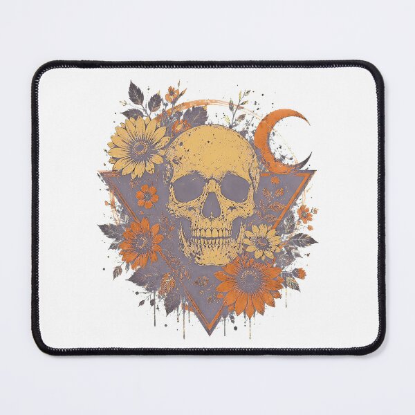 Item preview, Halloween Skull Sunflower Crescent Moon Gothic Floral Witchy Vintage designed and sold by BuncoHearas.
