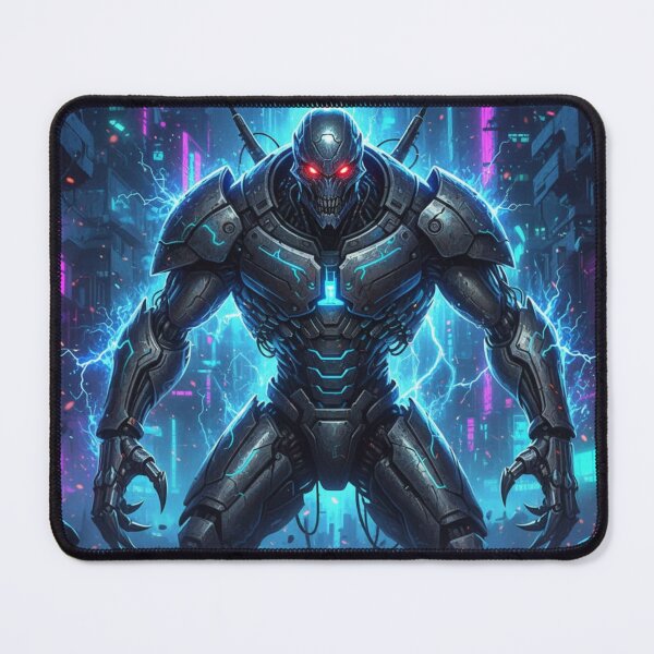 Item preview, Cyberpunk Cyborg Warrior Print | Sci-Fi Mecha Decor designed and sold by ZyVoAli.