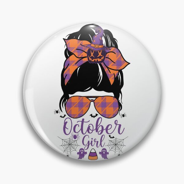 Item preview, October Girl Witch Hair Bun Pumpkin Halloween Birthday Gift designed and sold by RoyesButler.