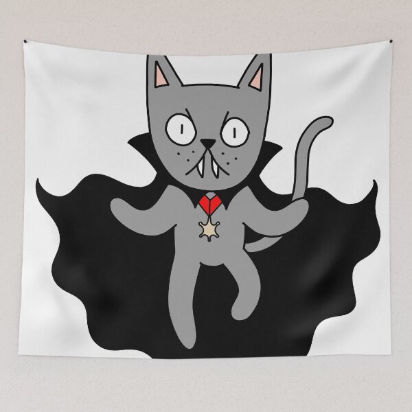 Item preview, Dracula Cat - Floating - gray designed and sold by motherbrainart.