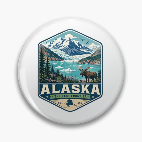 Item preview, Alaska The Last Frontier Est. 1959 Alaskan Travel Wilderness Moose Glacier Mountains designed and sold by Simsimah26Parks.