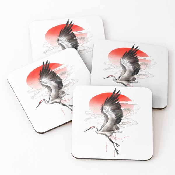 Item preview, Ukiyo-e Japanese Stork – Elegant Traditional Woodblock Art Print designed and sold by oceantospace.