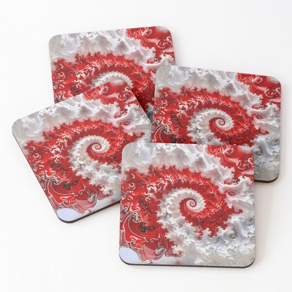 Item preview, Vibrant Red and White Silver Filigree Swirl designed and sold by Vicky Brago-Mitchell®.