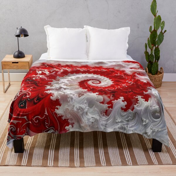 Item preview, Vibrant Red and White Silver Filigree Swirl designed and sold by Vicky Brago-Mitchell®.