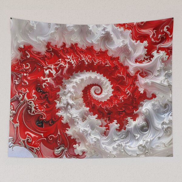 Item preview, Vibrant Red and White Silver Filigree Swirl designed and sold by Vicky Brago-Mitchell®.