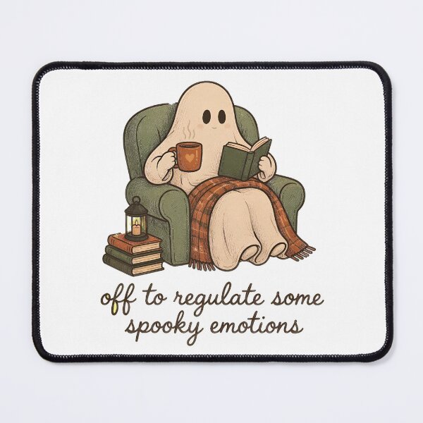 Item preview, Spooky Ghost Reading Book Cozy Halloween Coffee Introvert Cute Ghost designed and sold by BuncoHearas.
