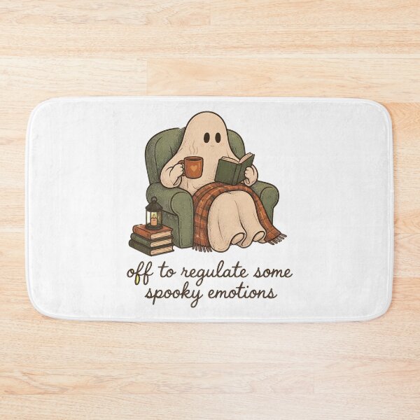 Item preview, Spooky Ghost Reading Book Cozy Halloween Coffee Introvert Cute Ghost designed and sold by BuncoHearas.