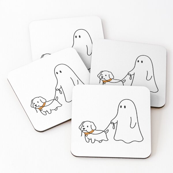 Item preview, Funny Ghost Dog Walking Owner Minimalist Cute Spooky designed and sold by WorldShop17.
