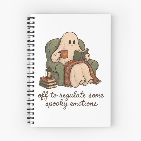 Item preview, Spooky Ghost Reading Book Cozy Halloween Coffee Introvert Cute Ghost designed and sold by BuncoHearas.