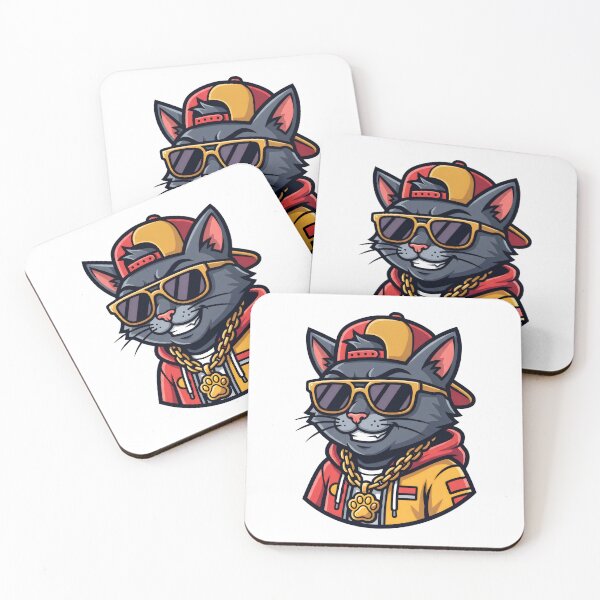 Item preview, Cool Cat Hip Hop – Streetwear Cat with Sunglasses and Gold Chain designed and sold by ruman2520.