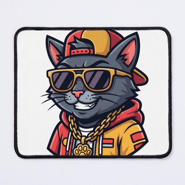 Item preview, Cool Cat Hip Hop – Streetwear Cat with Sunglasses and Gold Chain designed and sold by ruman2520.