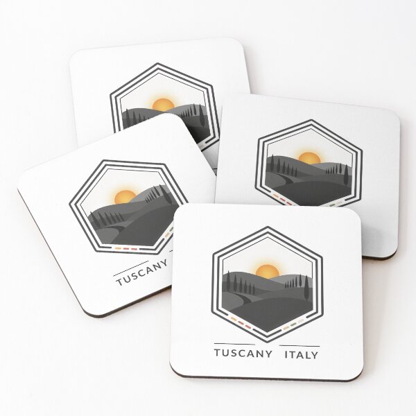 Item preview, Vintage Hexagon Badge Tuscany Italy Travel Crest Vector designed and sold by Shutter-Dragon.