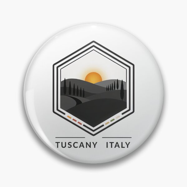 Item preview, Vintage Hexagon Badge Tuscany Italy Travel Crest Vector designed and sold by Shutter-Dragon.