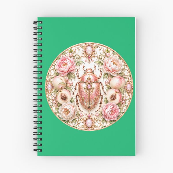 Item preview, Peach Jewel Beetle – Art Nouveau Botanical Garden designed and sold by sunbowjp stadio.