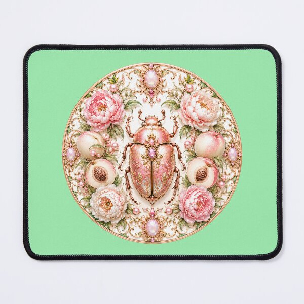 Item preview, Peach Jewel Beetle – Art Nouveau Botanical Garden designed and sold by sunbowjp stadio.