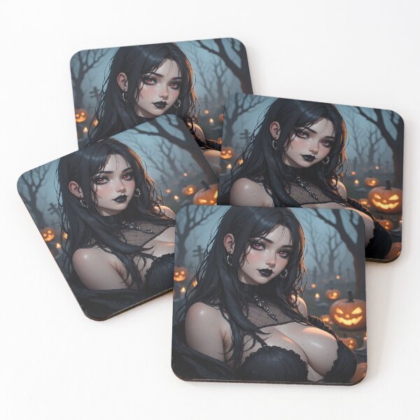 Item preview, Hot Halloween Anime Babe Goth Mommy Waifu Woman designed and sold by Your New Fixation.