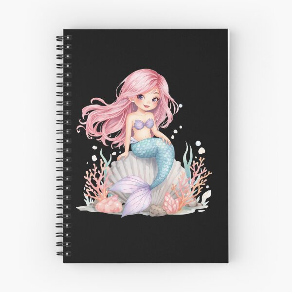Item preview, Kawaii Mermaid on Seashell Art Print | Cute Ocean Decor designed and sold by ZyVoAli.