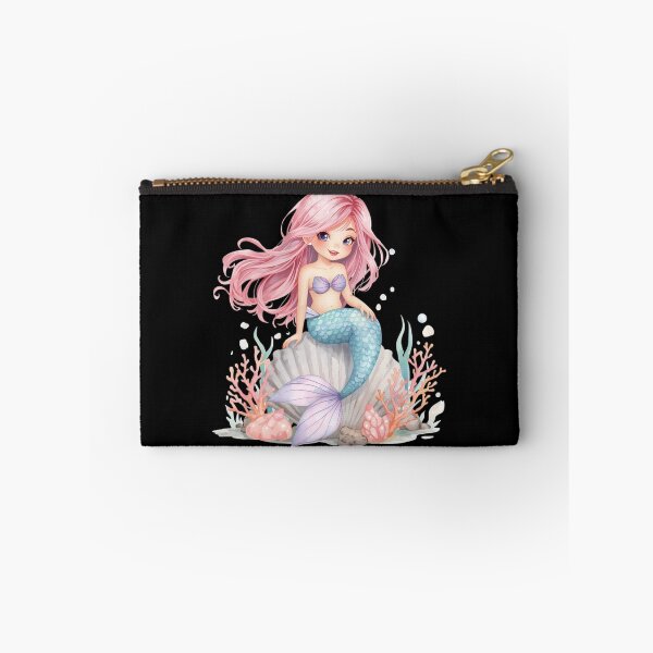 Item preview, Kawaii Mermaid on Seashell Art Print | Cute Ocean Decor designed and sold by ZyVoAli.
