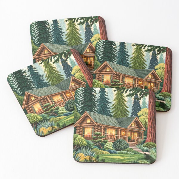 Item preview, Outdoorsy Cabin Cozy in a Lush Forest Clearing designed and sold by scicilysimonee.