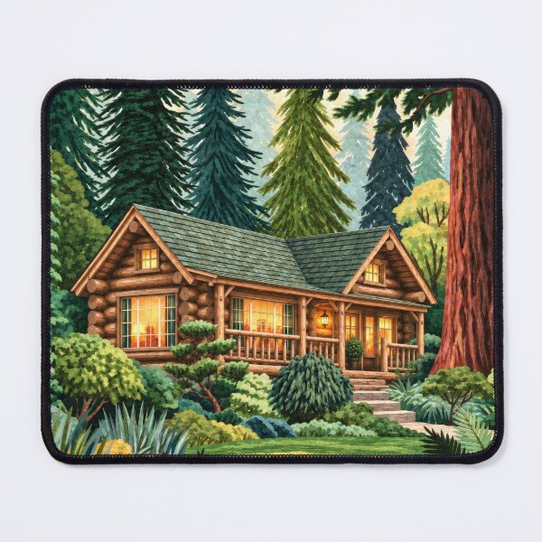 Item preview, Outdoorsy Cabin Cozy in a Lush Forest Clearing designed and sold by scicilysimonee.