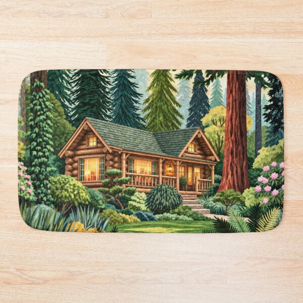 Item preview, Outdoorsy Cabin Cozy in a Lush Forest Clearing designed and sold by scicilysimonee.