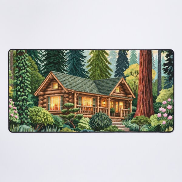 Item preview, Outdoorsy Cabin Cozy in a Lush Forest Clearing designed and sold by scicilysimonee.