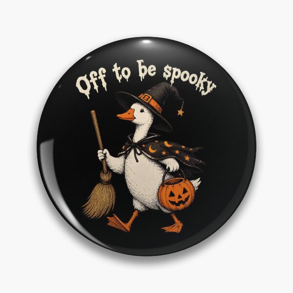 Item preview, Spooky Halloween Duck Witch Pumpkin Broom Cute Vintage Halloween designed and sold by BuncoHearas.